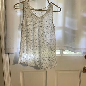 LOFT Cream Sleeveless Relaxed Tank Top